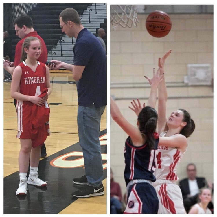 MTEliteDucks's tweet photo. Shout-out to MT Elite Ducks Showcase Players Grace Bennis (Onyx, 2020) 23 points, 5 assists, 4 rebounds & Caroline Connelly (Platinum, 2022) 8 points, 10 rebounds in Hingham’s huge 62-57 win over 1 seed Norwood to advance to D2 South Sectional Finals! #MTEDFamily #WayToStepUp https://t.co/YPaBPqUlWX
