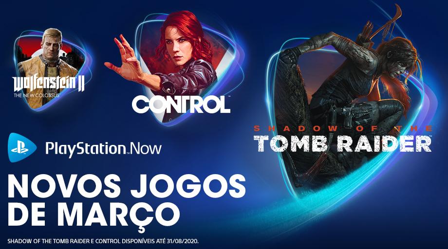 Se és subscritor do serviço #PSNow, já podes aproveitar para jogar os novos lançamentos de março:
🔹Shadow of the Tomb Raider
🔹Control
🔹Wolfenstein 2: The New Colossus
