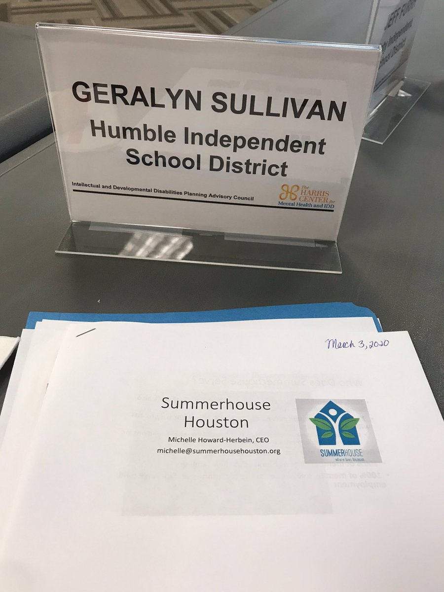 geralyn_sulliv's tweet photo. Learning about @Summerhouse and how they support individuals with IDD and AU @TheHarrisCTR IDD-PAC Meeting. I was pleasantly surprised seeing a former @MOSAIChumbleisd student living her best life. #adulting #smilingfordays @HumbleISD @TheHarrisCTR https://t.co/p4DoXjNxcG