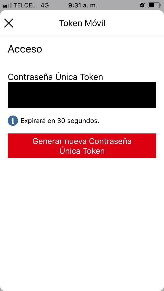 victorcabralv's tweet photo. @HSBC_MX no puedo ver la contraseña token para descargar mi estado de cuenta en la app móvil, solo se ve una franja negra. #ayuda https://t.co/7MzGN0mFET