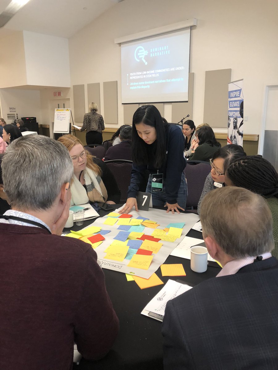 visionsofsci's tweet photo. "Why are #youth from low-income communities are underrepresented in #STEM?" Groups are exploring dominant narratives surrounding this issue💡🧠

#VisionarySummit https://t.co/Hj1RV1FnjL