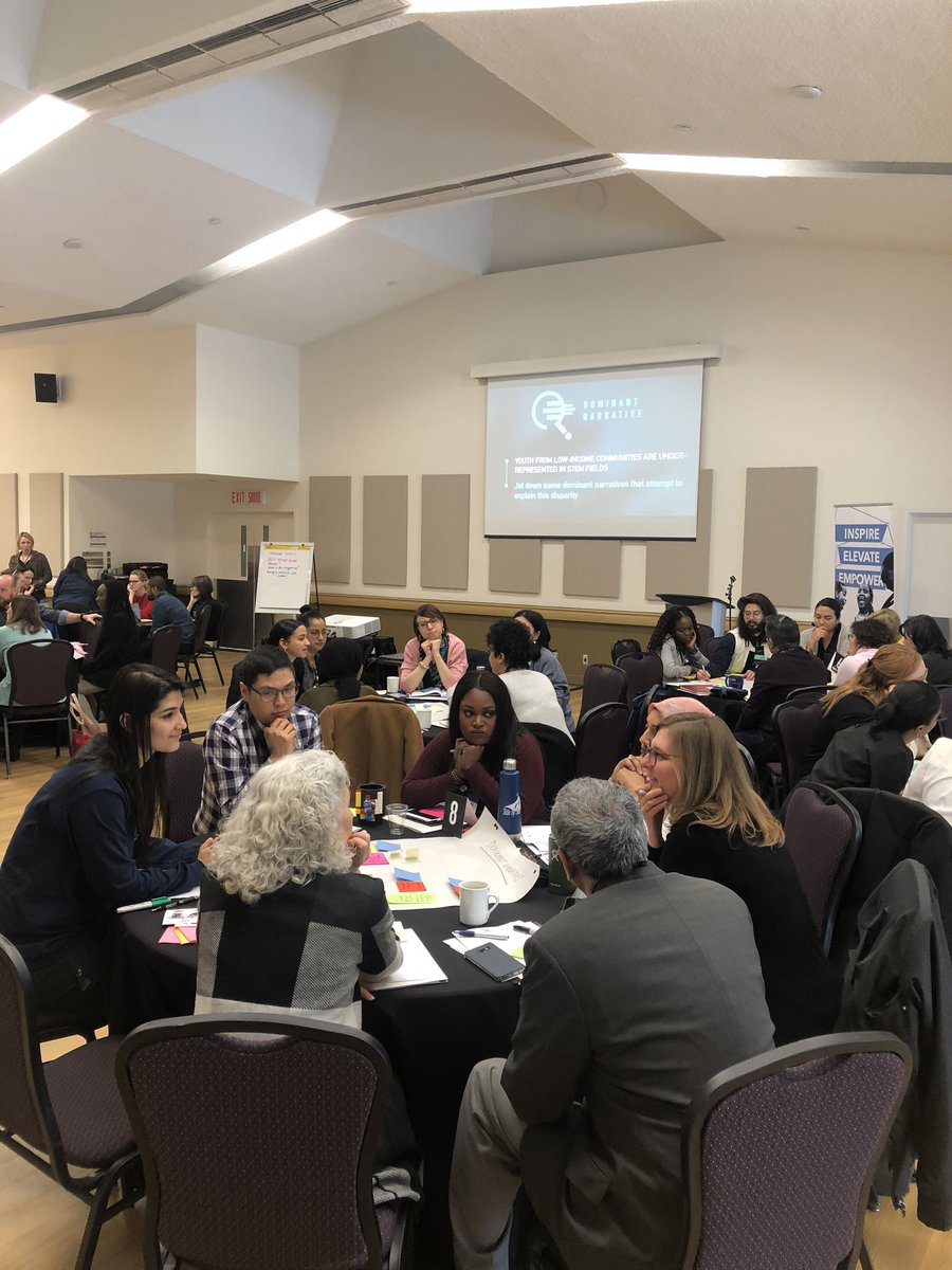 visionsofsci's tweet photo. "Why are #youth from low-income communities are underrepresented in #STEM?" Groups are exploring dominant narratives surrounding this issue💡🧠

#VisionarySummit https://t.co/Hj1RV1FnjL