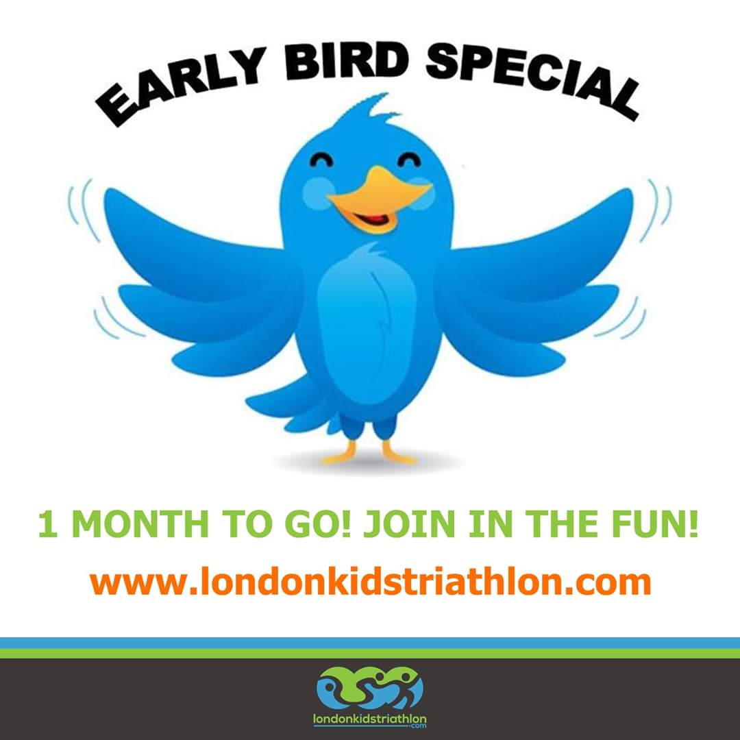 LondonKidsTri's tweet photo. #EARLYBIRD SPECIAL - 1 month to go. Join in the FUN!

#kidshelpingkids #communitysupport #triathlon #kidstriathlon #ldnont #ldnontario #earlybirdspecial 

@YOU_London @S2Fonline @EWSNetwork @TriOntario @TriathlonCanada @MultiSportCan @MAofLondon https://t.co/4BWYbZz10b