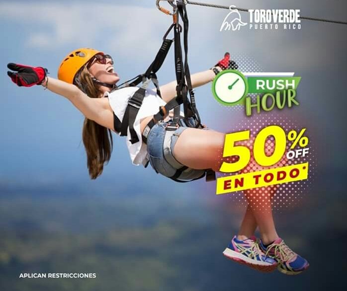 Elige el tour que quieres hacer y aprovecha el 50% en el Rush Hour 💚

Reserva Ahora‼
📲toroverdepr.com 
📞 787-867-7020 • 787-867-6606
#PuertoRico #Aventura #Adrenalina