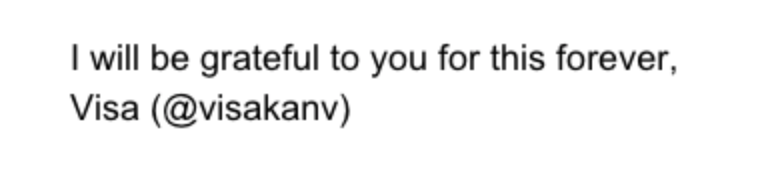 I will be grateful to you for this forever,
Visa