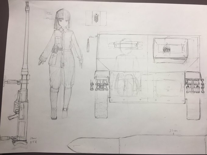 絵は描いてないけど
設定資料みたいなものを描いてる。

このままだとほぼイタリア兵器なのでここから色々変えて行かなければ。 