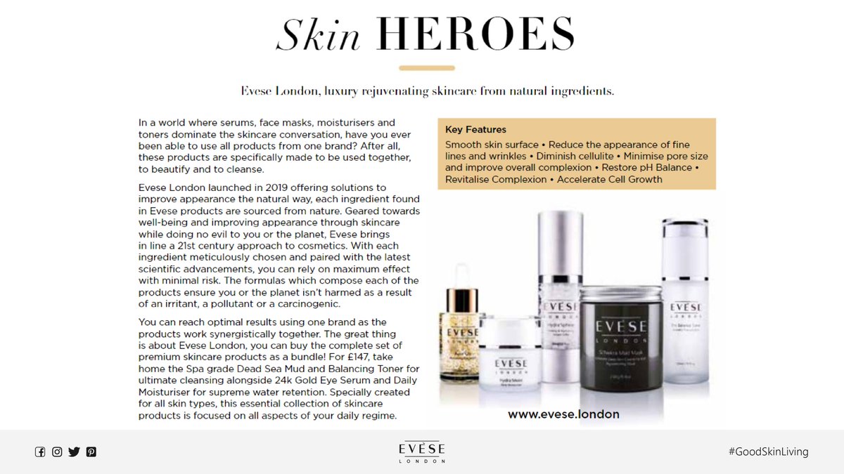EveseLondon's tweet photo. Get Closer to @EveseLondon with @CloseUpMag 
••
https://t.co/TTjexRkA1r
••
#GoodSkinLiving #Skincare #Beauty #Cosmetics #JenniferAniston #Friends #PremiumSkincare #LuxurySkincare #SkincareBrand #LuxuryBrand #AntiAging #AntiAgeing #Youthful #Chic #Modern #CrueltyFree https://t.co/qQIdkwav2B