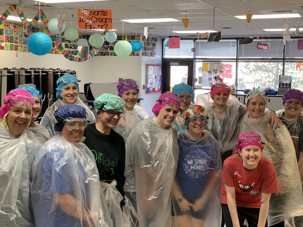This is a great group of dedicated educators willing to be slimed for a good cause!  Way to go PCE for raising so much money for the Heart Association!
