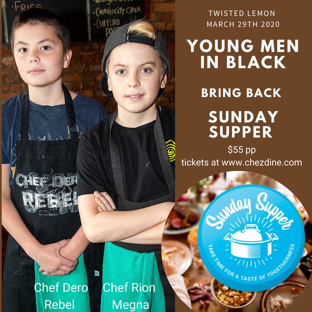 Hungry for awesome??! Chef Dero Rebel and Chef Rion Megna are bringing back Sunday supper March 29 <a href="/twistedlemonres/">Twisted Lemon Restaurant</a> ! It’s almost sold out ... tickets through @chez_dine