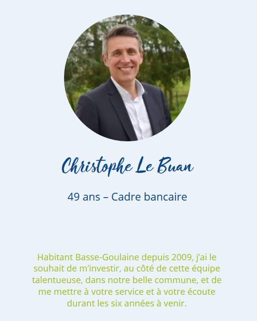 alainvey2020's tweet photo. Christophe LE BUAN, colistier de la liste Basse-Goulaine, Moderne et Humaine https://t.co/YpRcmL0OVS