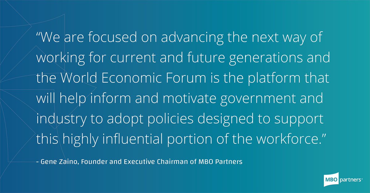 MBOpartners's tweet photo. The world's most influential platform companies are improving working standards for tens of millions of people. We are proud to be a part of this commitment to ensure that platform workers receive fair conditions. https://t.co/SQmhmczr9D #wef20 #wefimpact #futureofwork @wef https://t.co/UhwXUfP1O6