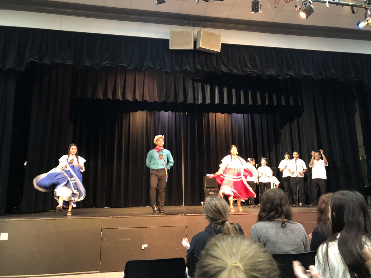Nuestros Pequeños Hermanos visited East Campus today to share traditional Salvadoran songs and dances with students! Participants also got to experience a school day with some of our Spanish students! @MCHSFineArts #creatingculturedwarriors #warriorpride156 #buildbridgesnotwalls