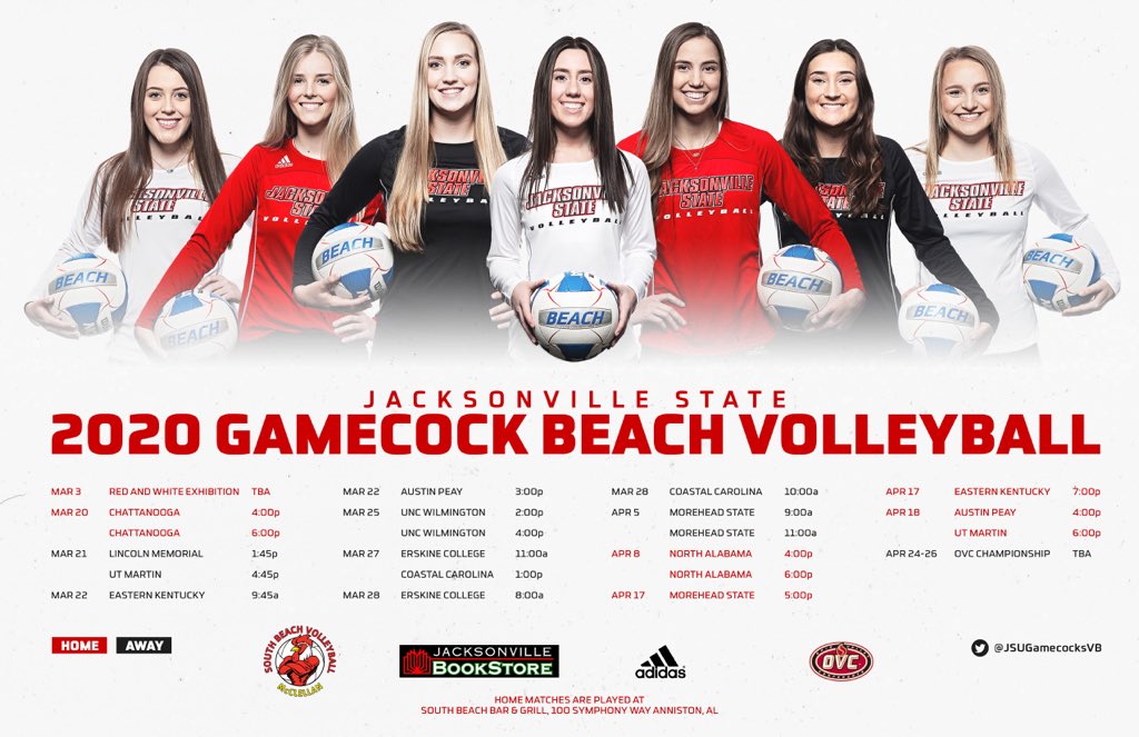 We might not see ☀️ but the rain should hold off for today’s Red &amp; White scrimmage at South Beach Volleyball in Anniston @ 3:00. Come catch a glimpse of the 2020 squad and maybe even grab a team poster! 🔥🤩