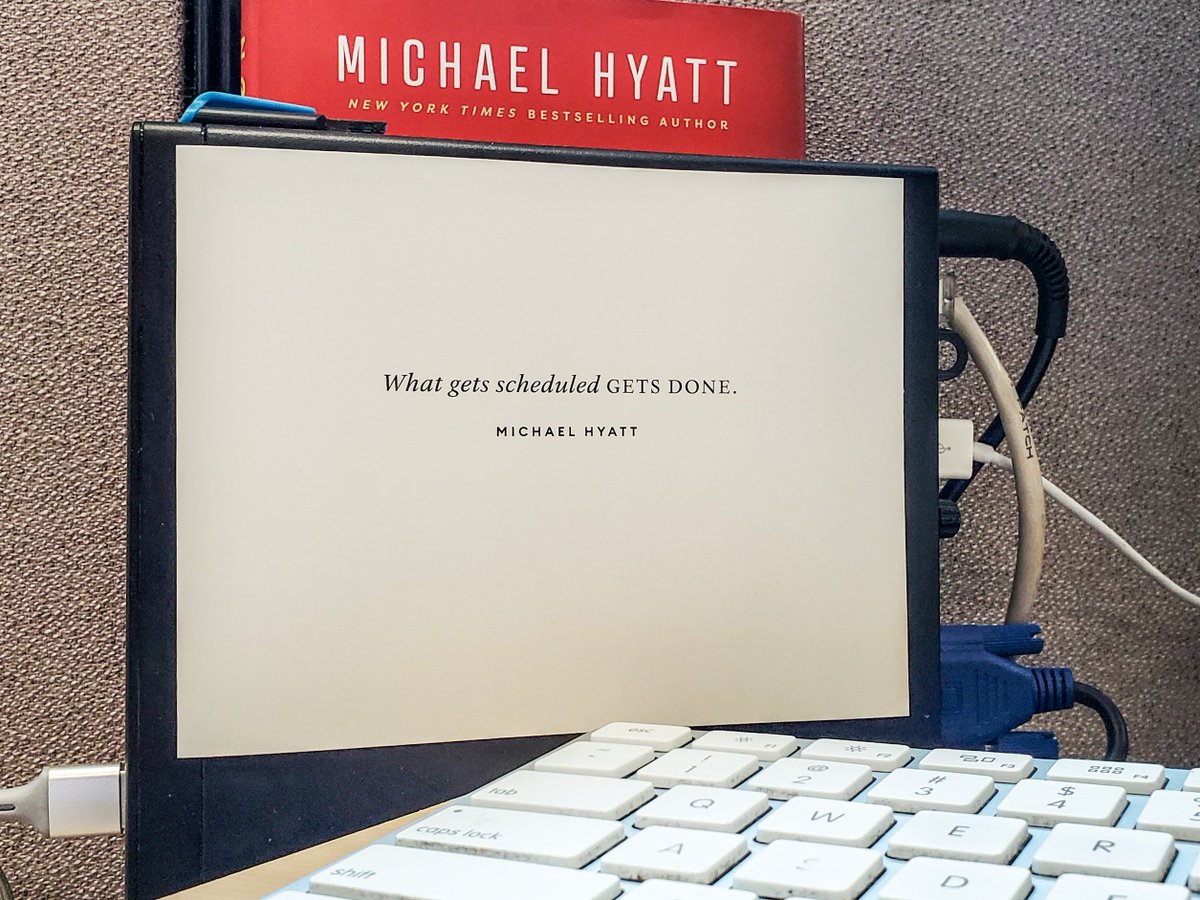 I repurposed my <a href="/MichaelHyatt/">Michael Hyatt</a> #FullFocusPlanner packaging into a daily desktop reminder