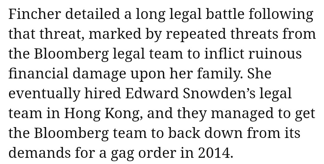 Fincher then hired Edward Snowdens Lawyers in Hong Kong. That seems a bit strange right?