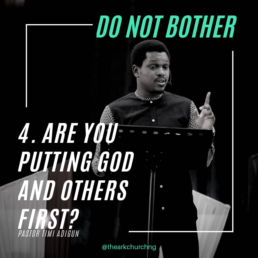 thearkchurchng's tweet photo. Five 🖐️ questions you need to answer so that you don't bother

1. Are you doing what God told you to do? #DoNotBother https://t.co/xFOl5dGRo7