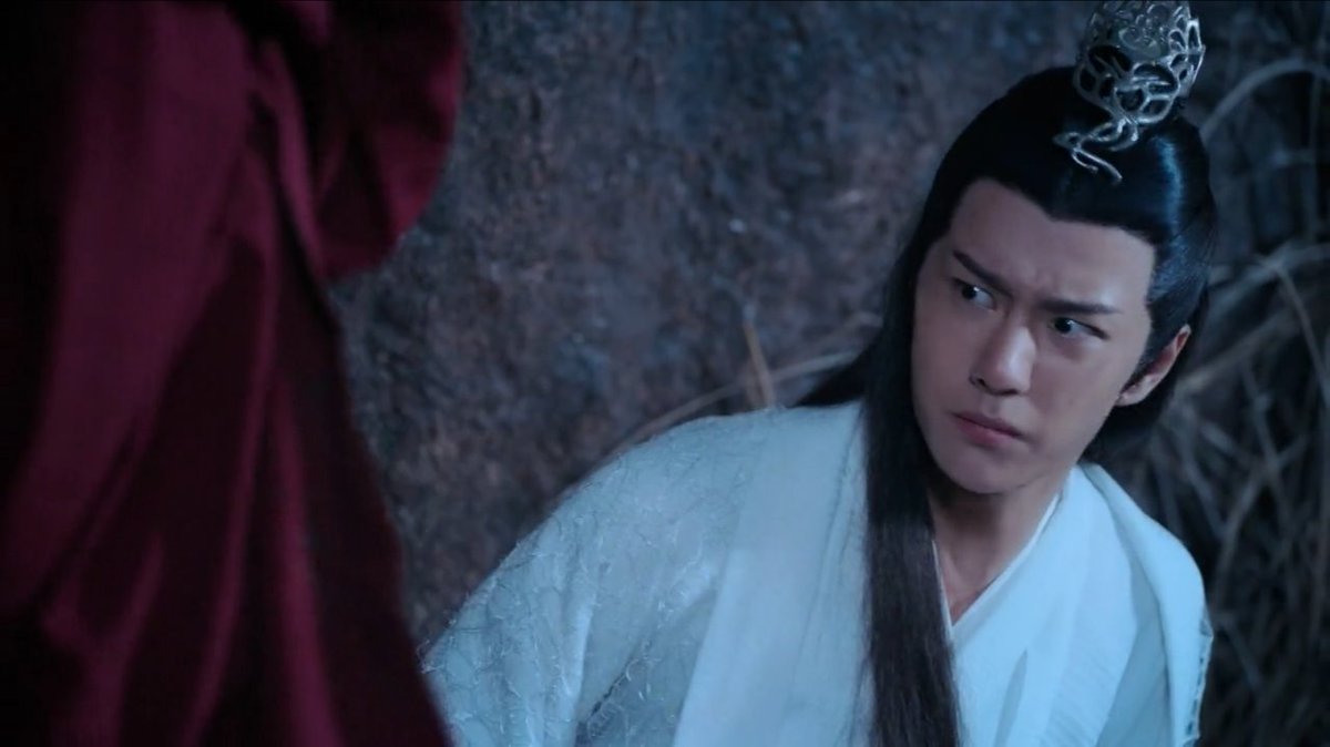 give wang yibo an oscar for the exquisite disgust & frustration on his face when wei wuxian teases lan wangji for """having a crush on mianmian"""