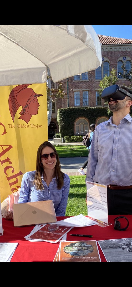 USCArchaeology's tweet photo. In the #USCdornsife @USCArchaeology lab we’re setting up the VR experience space for #rai@usc open Thursday, Friday, Saturday https://t.co/doXwnSglD8  @kirbyfarah https://t.co/K4YPzRoMur