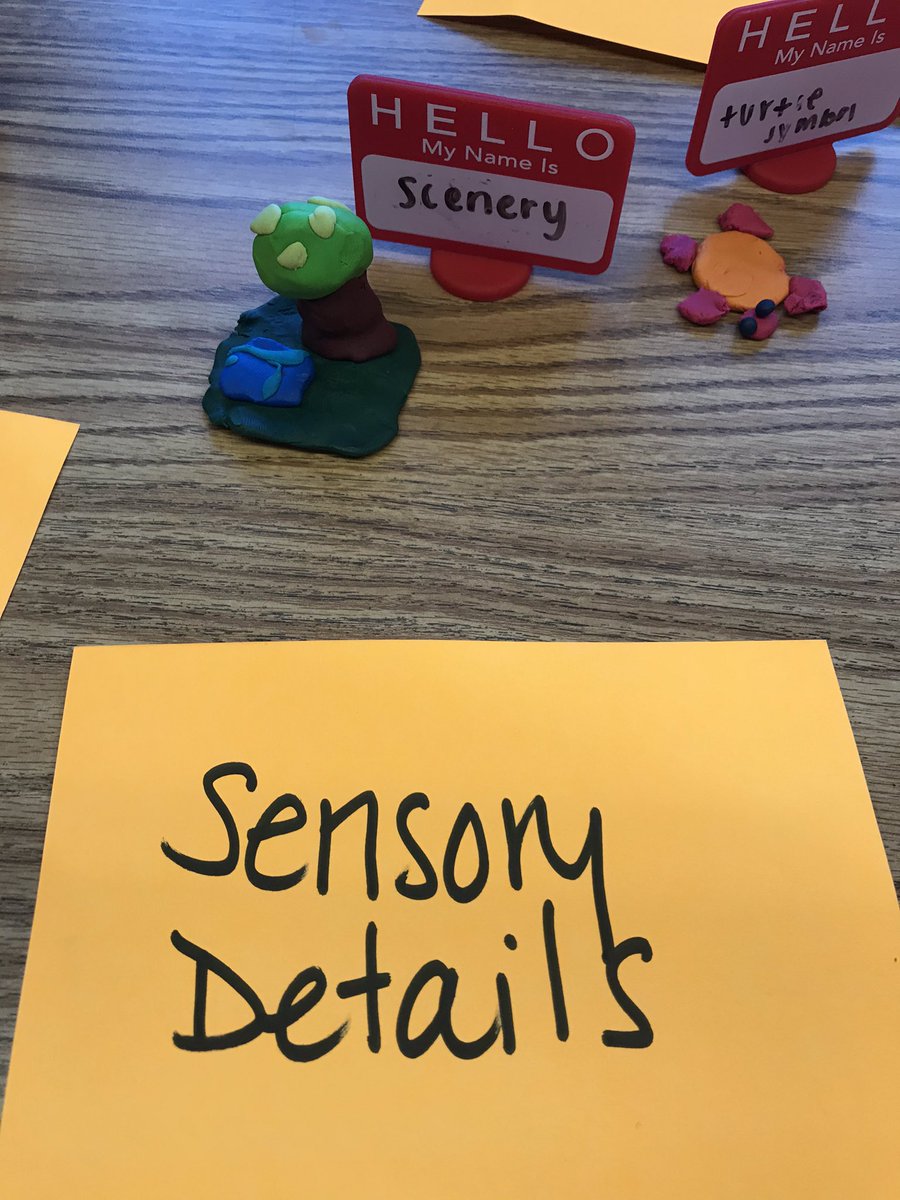 abijohnson642's tweet photo. I created a piece of scenery to depict sensory details. This clay figure has details that you can see and touch. @mslavelle215 https://t.co/HTmkFv96tj