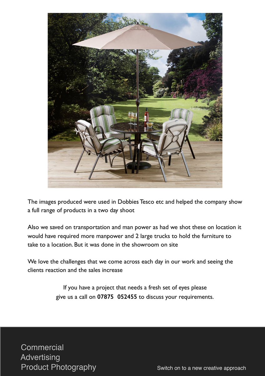 YPSupdate's tweet photo. Another case study of garden furniture showing how shooting in the winter can be over come to produce images for marketing.
And my head in a roof space for two days to get the right angle 😂 #commercial photography https://t.co/hftA88F1ud