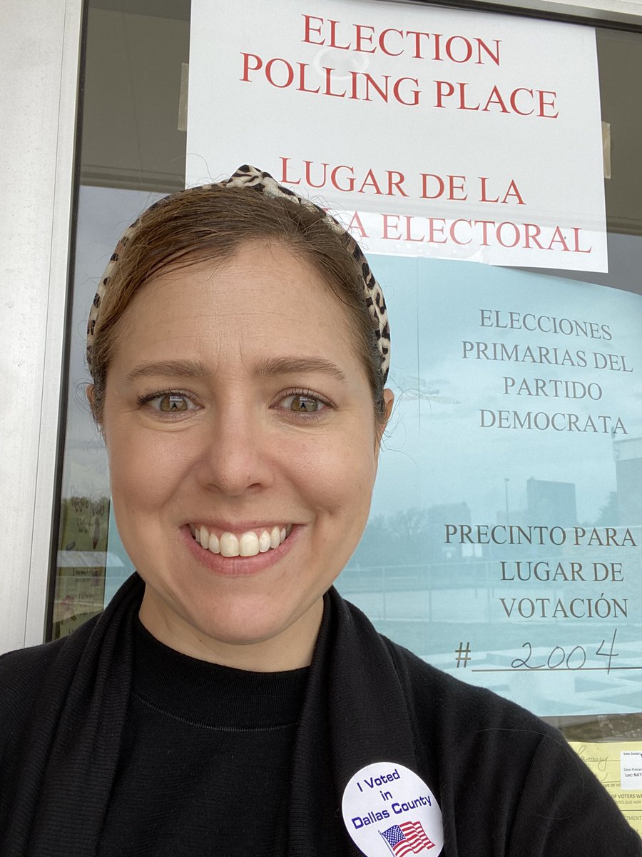 mich_fisch's tweet photo. Getting my vote on 🇺🇸 #SuperTuesday #VoteTexas #Vote Thank you @dallasnews for the awesome voter guide and q&amp;a straight from the candidates! Feeling confident and informed 🤓🇺🇸🤓 https://t.co/MuuVFbURtP