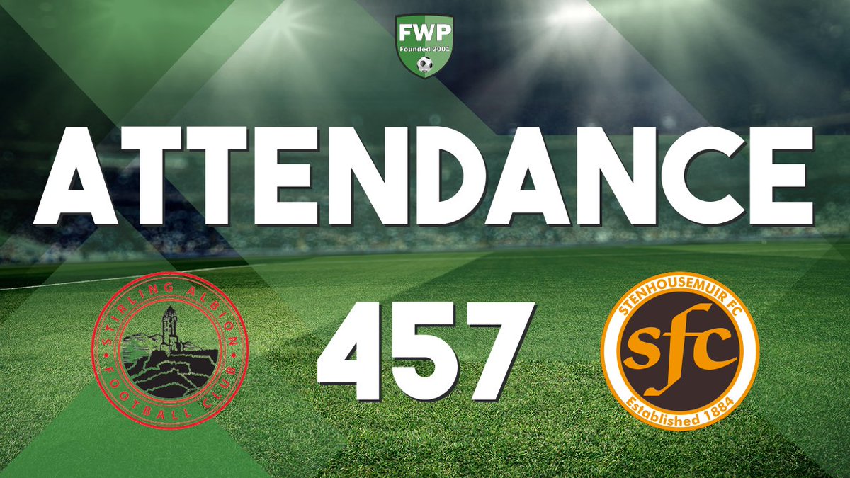 FWPStirling's tweet photo. ATTENDANCE: @FWPStirling v @FWPStenhousemr - 457 https://t.co/EJcrQZZRfh https://t.co/JJrfSJiNlc
