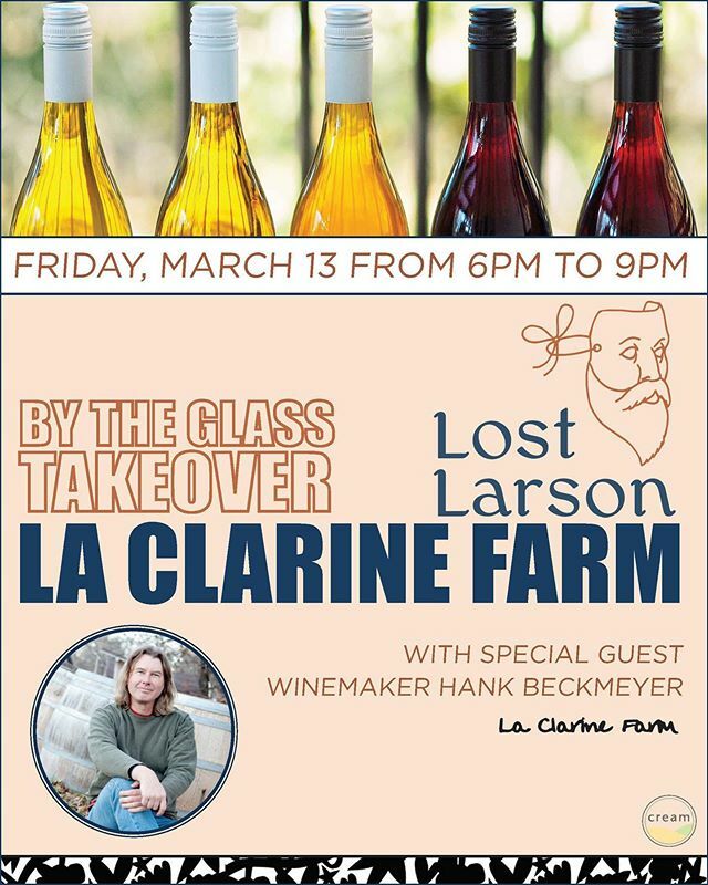 creamwine's tweet photo. Catch @laclarinefarm for a BTG takeover at @lostlarson on Friday, March 13th from 6pm to 9pm! 🐐🐐🐐 First bit by the natural wine bug while touring Europe with his band Half Japanese, Hank Beckmeyer and his wife Caroline found their passion raising goa… https://t.co/89pRK11H3S https://t.co/ZgSbP6uJZ1