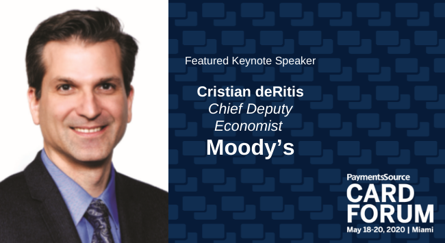 Card_Forum's tweet photo. Cristian deRitis, Chief Deputy Economost for Moody's, joins the Card Forum program to discuss the state of the consumer in the 2020s and insights on current economic trends - https://t.co/Cnu4YokieS https://t.co/CmeyB2W1p9