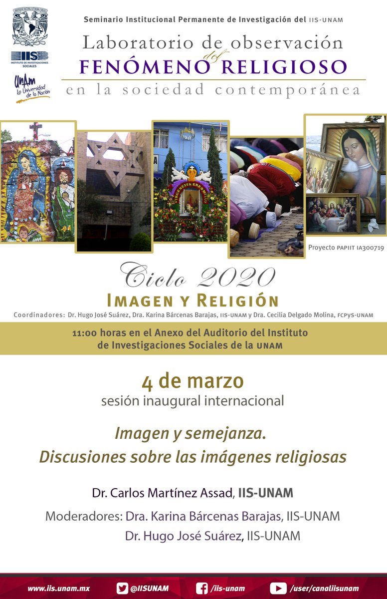 IISUNAM's tweet photo. En la  sesión de mañana del  #LOFRSC, nos mostrarán distintas maneras de cómo los cientistas de la religión han "usado" la imagen para estudiarla en su contenido, instrumento de investigación, o uso por por parte de los creyentes. 
Te esperamos a las 11h. en el #IISUNAM. https://t.co/nxvwvjfCIk
