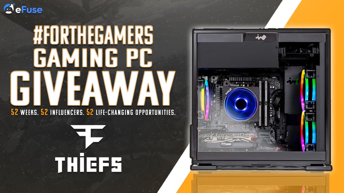 Thiefs's tweet image. 🚨 Gaming PC #Giveaway! 🚨

🤳 Like &amp;amp; RT
⏰ Notifications ON
🥰 Follow @Thiefs &amp;amp; @eFuseOfficial

⬇ Enter Here ⬇ #ad
vast.link/eFuseThiefs