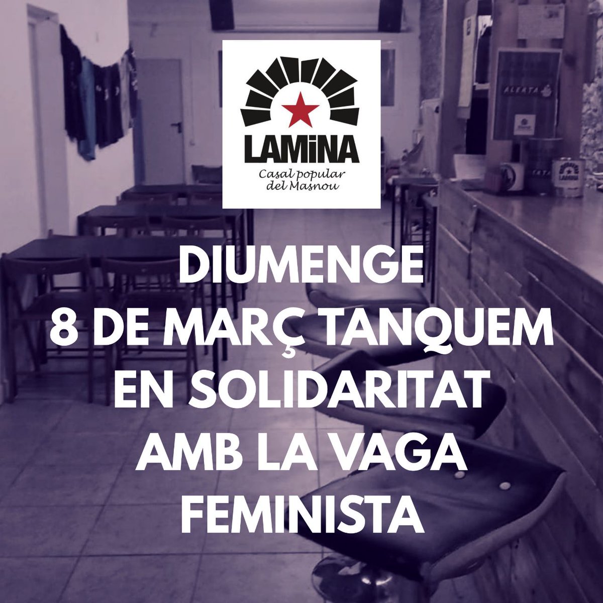 Diumenge 8 de març tanquem en solidaritat amb la vaga feminista