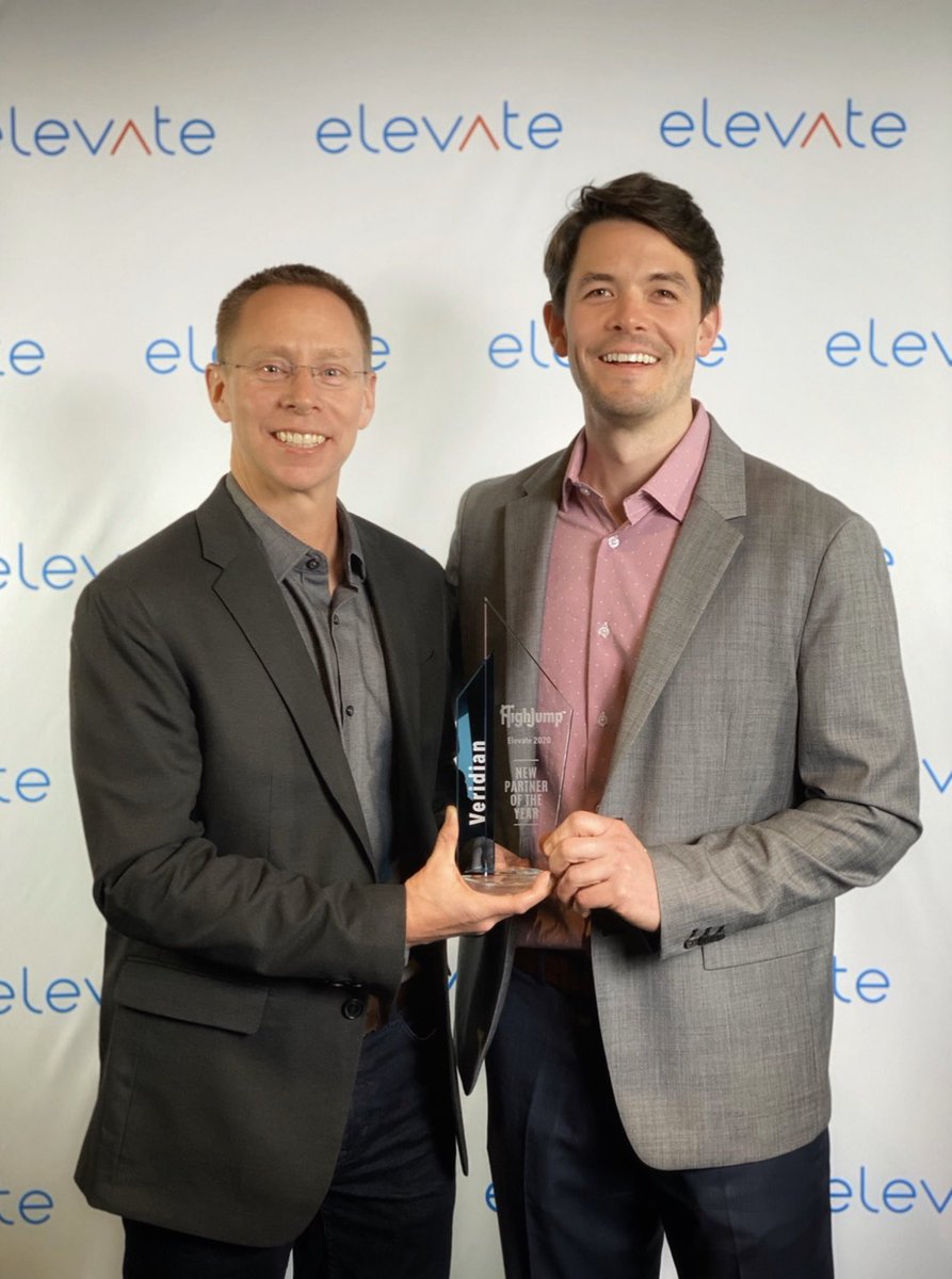 VeridianInfo's tweet photo. We are proud, honored, and ecstatic to have been awarded New Partner of the Year at this year’s #HighJumpElevate! 🏆
Thank you to everyone on our team for their tireless efforts, which made this recognition possible. https://t.co/lw02ygeiBR