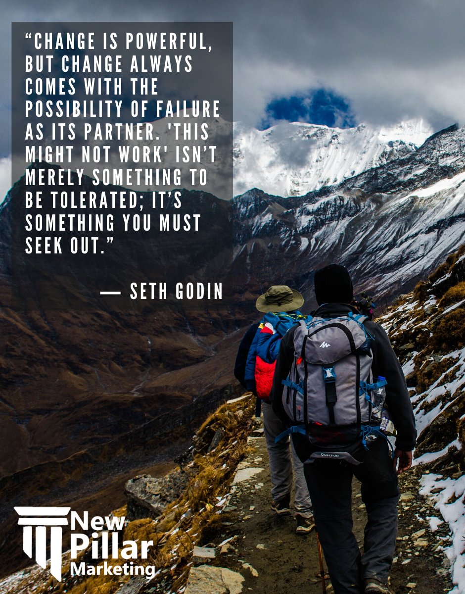 “Change is powerful, but change always comes with the possibility of failure as its partner. 'This might not work' isn’t merely something to be tolerated; it’s something you must seek out.”
―<a href="/ThisIsSethsBlog/">Seth Godin</a>, The Icarus Deception

#change #motivation #innovation #leadership #risk