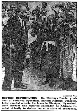 ModernConflict's tweet image. Operation SUNRISE- The #Nyasaland Emergency: 41 people were killed in the week After a State of Emergency was declared on 3 March 1959, and banned ANC nationalist Dr Hastings Banda was arrested and deported to Southern #Rhodesia #Malawi