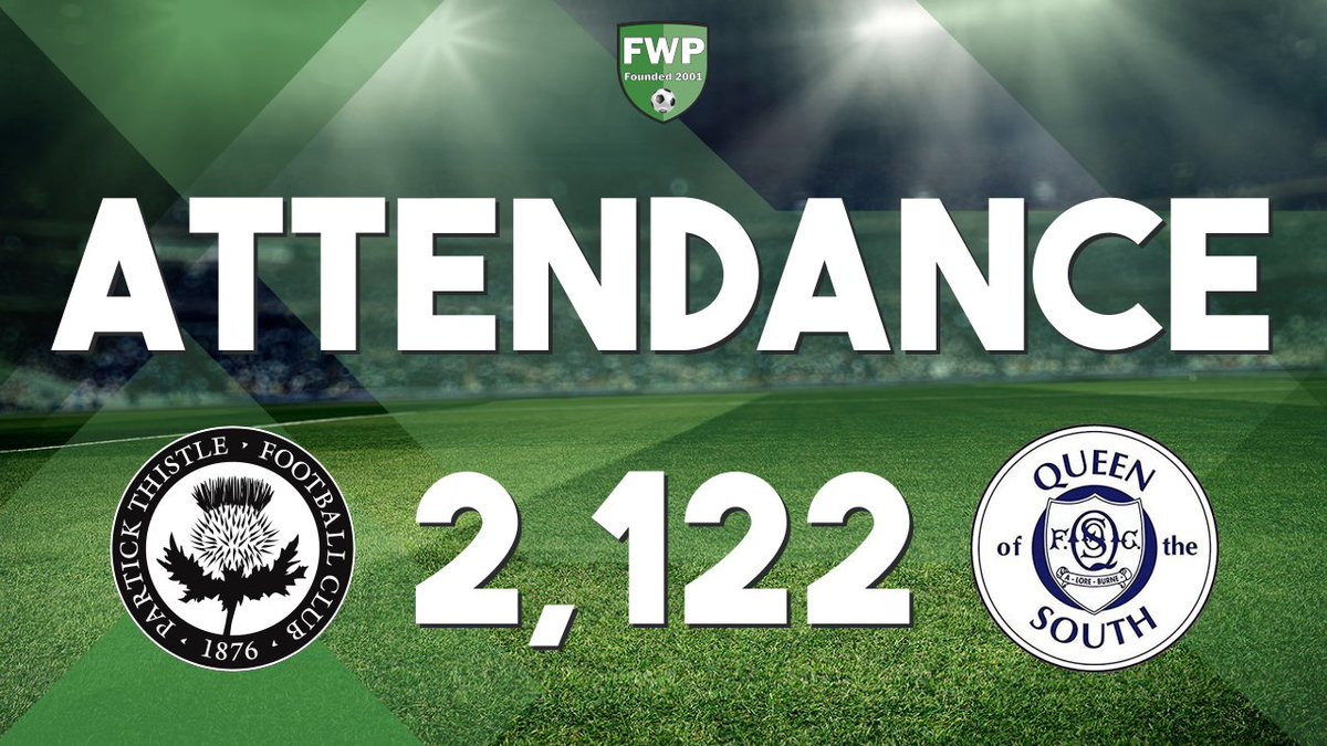 FWPPartick's tweet image. ATTENDANCE: @FWPPartick v @FWPQueenOfSouth - 2,122 footballwebpages.co.uk/match/2019-202…