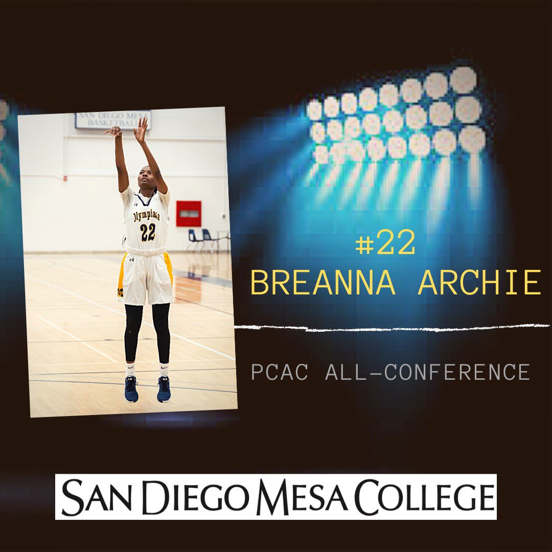 SDMesa_WBB's tweet image. Congrats to sophomore BREANNA ARCHIE on her #PCAC All-Conference selection! Bre ranks top 3 in points, assists, steals, and free-throws made per game! She was a great all around player for us and a lot of fun to watch! Congrats Bre!!