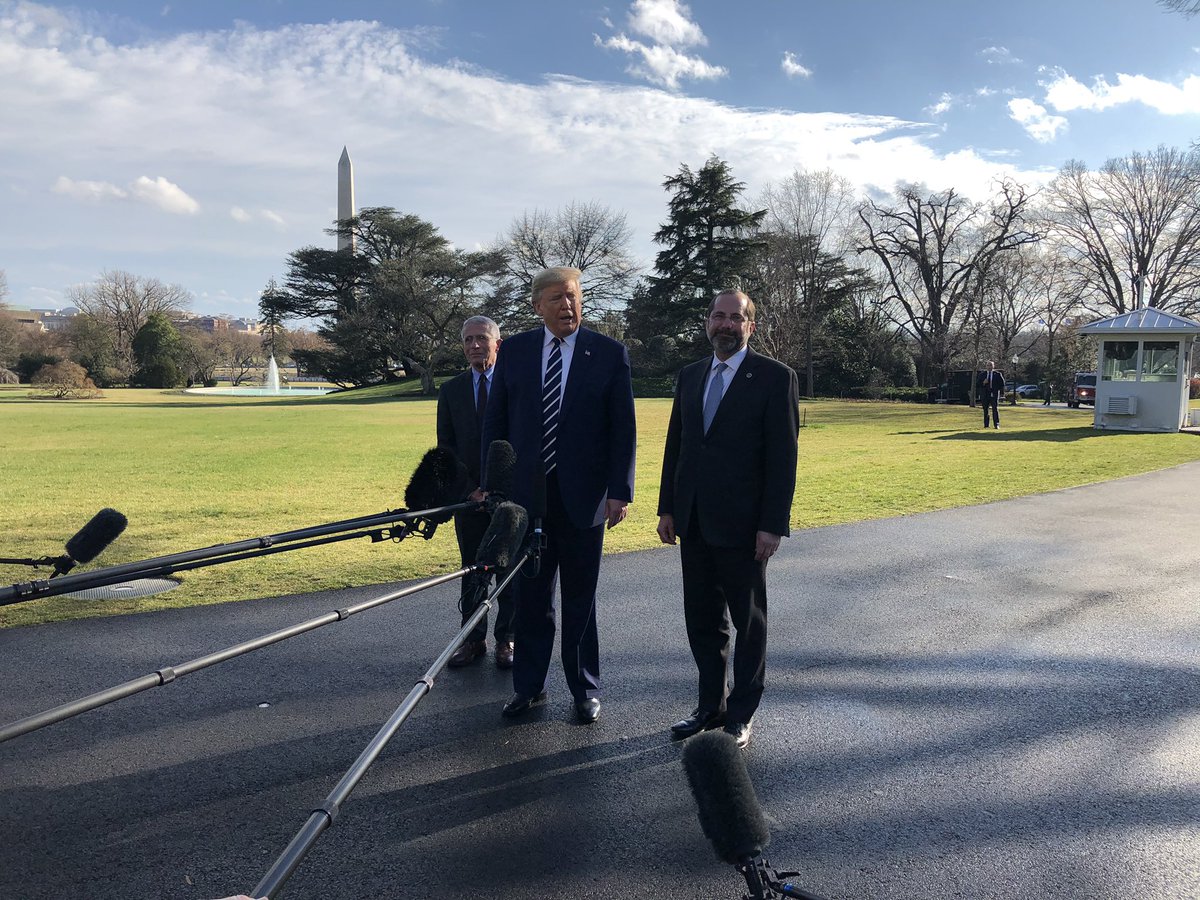 Acosta's tweet photo. Since Monday, Dr. Fauci has publicly explained in front of Trump three times now that it will take a year or more to develop a Coronavirus vaccine. https://t.co/3HFBccFm0k
