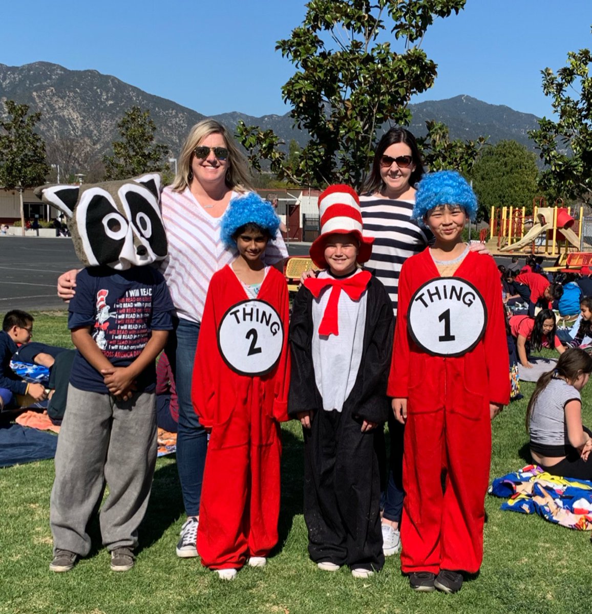 mskgarber's tweet photo. Stripes and “pop your top and read” day is always fun for #ReadAcrossAmerica @mmcgrath31 and I love planning these fun activities for our #hugoreid students https://t.co/UZ3gksTi7l
