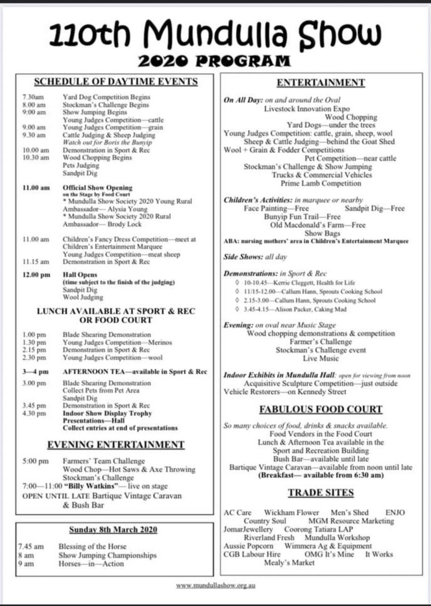 wise_farm's tweet photo. With great weather forecast for this weekend, get down to the Moot Yang Gunya Festival &amp; Mundulla Show! We will have some equipment and a couple of vehicles on display https://t.co/yb8xhh0jWN