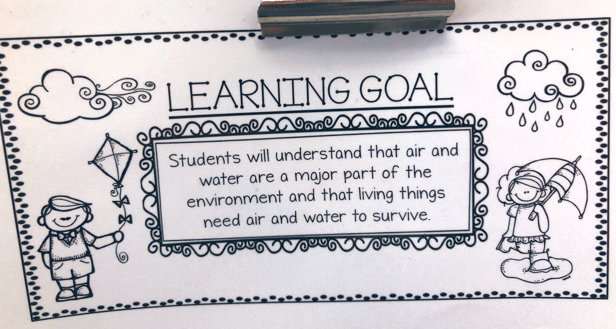 MrsBlauel's tweet photo. Our new science unit has begun! It is focused on understanding water and air in the environment. It is important that students know the learning goal, so I keep this posted while we are working through the unit. ☁️🌧💧🌨❄️🌬🌫 #oodinsidetheeaglesnest https://t.co/F3ONi4Nckt