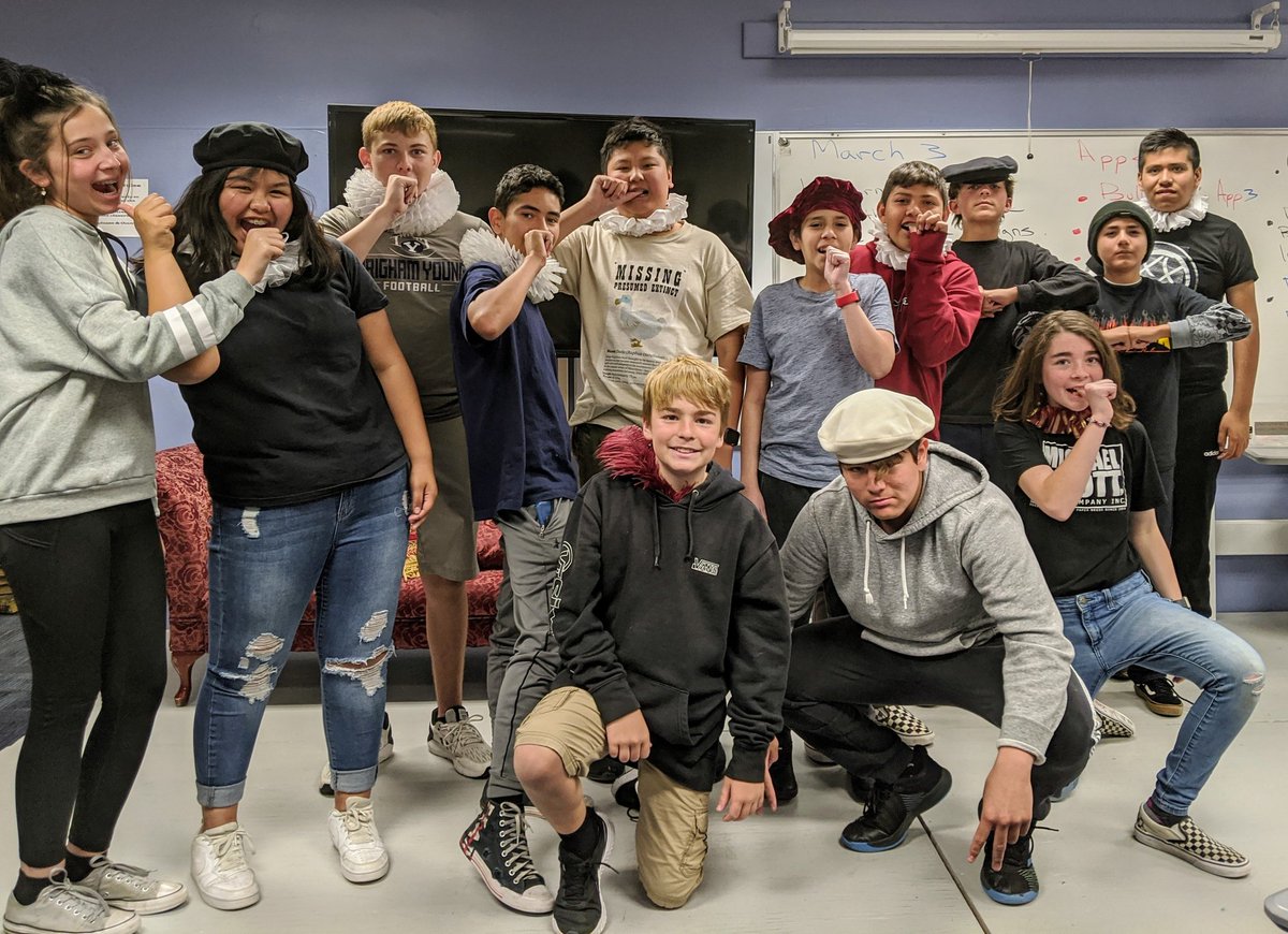 MrsGreer4's tweet photo. "I bite my thumb at you, sir." 🎭 Getting pumped for Shakespeare week! #theater #parksbest2years https://t.co/FUDY89EiGc