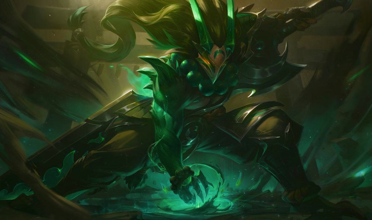 proxyfox's tweet photo. Giving away Blood Moon Tryndamere! #LeaguePartner
10 for NA and 20 for EUW 💚

Unlocking:
- Tryndamere (champion)
- Blood Moon Tryndamere (skin)
- Blood Moon exclusive green Tryndamere chroma

To enter:
- Retweet
- Follow me
- Comment your region ("NA" or "EU")

Good luck!🥰 https://t.co/YSvCXs0C8G