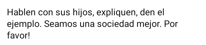 Y pasa. En #Trelew también.
... Lean la historia que publicó Natalia en face...
Hablen con sus hijos, expliquen, den el ejemplo ‼️