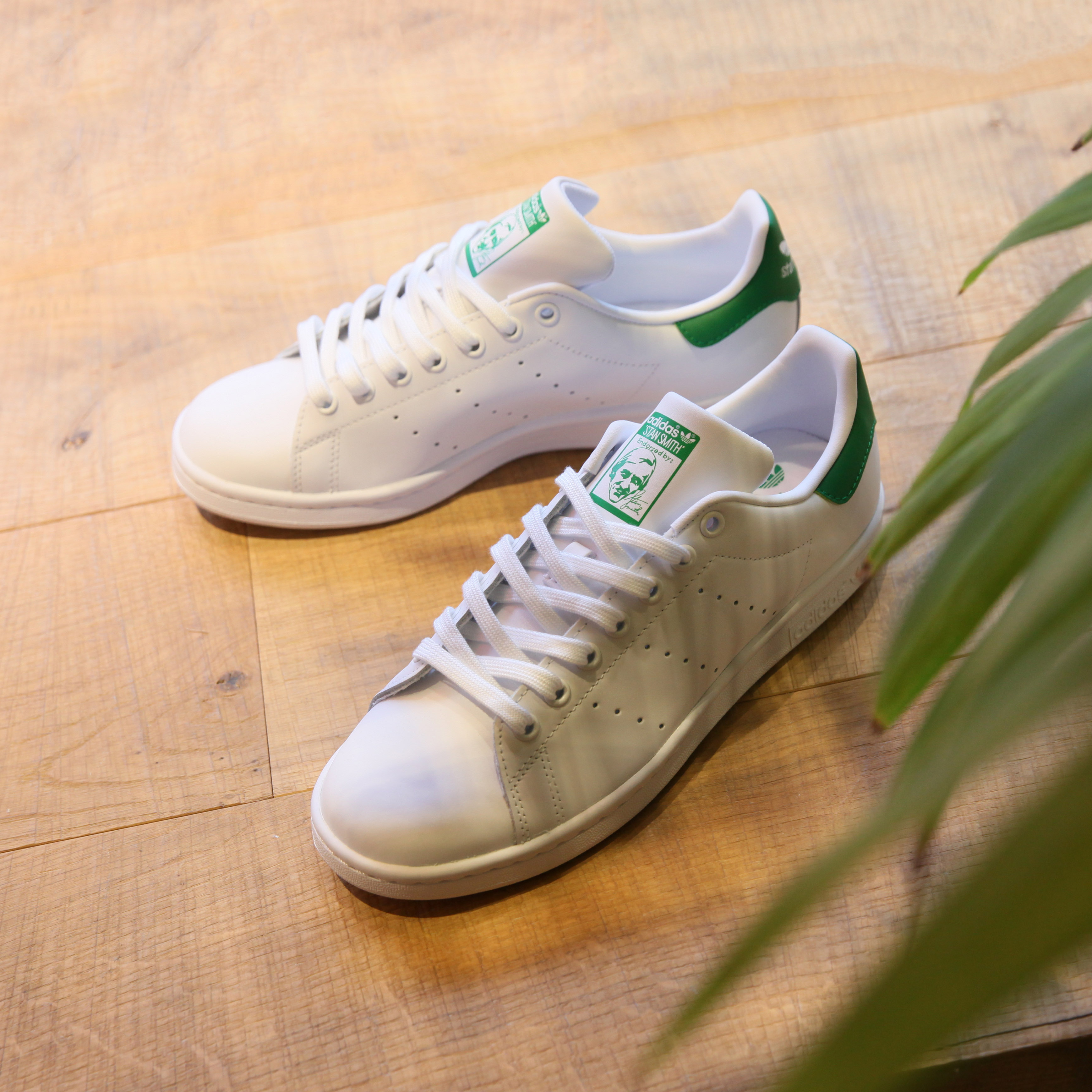 Stan smith best sale white white green