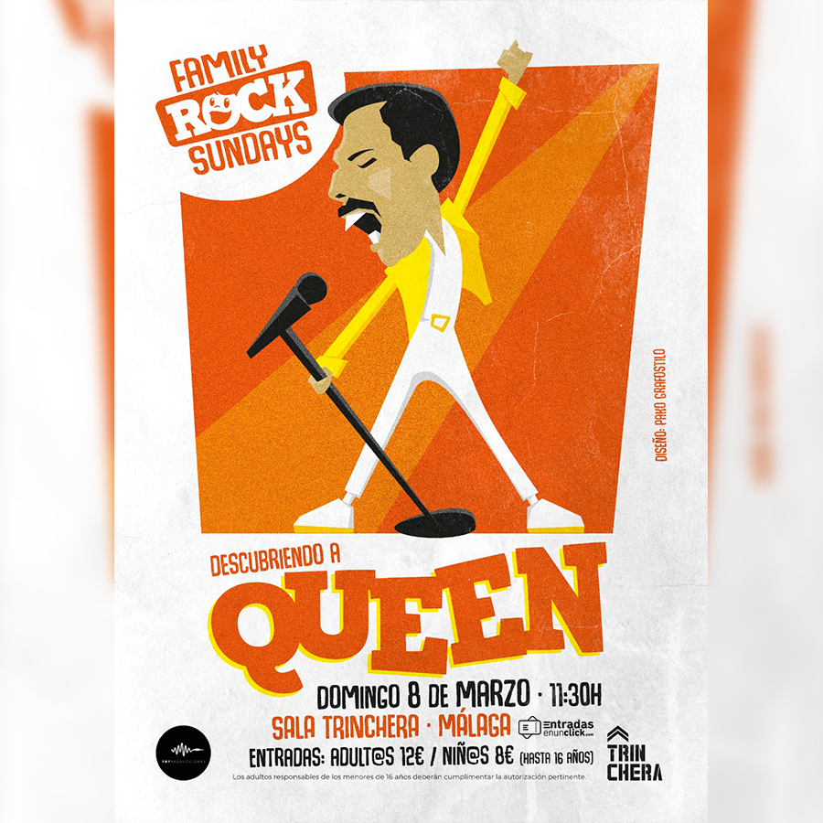 entradasclick's tweet photo. ✅ FAMILY ROCK SUNDAYS 

Este fin de semana descubre a Queen y su música .

Entrada General 12€ + GG
Entrada Menores 8€ + GG 

📍 8 de Marzo en sala La Trinchera, Málaga

Consigue tus #Entradasenunclick en https://t.co/wDzwDdJuED 

ℹ https://t.co/ztRDHt0d9y | 📱 623 101 008 https://t.co/DLOAdpd689