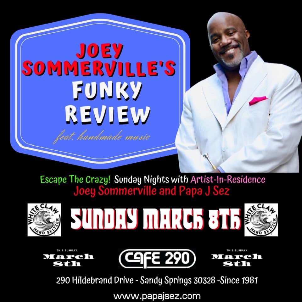 papajsez's tweet photo. Come on out and join us for the FINALE of my #Cafe290 residency! The spot WILL be HOT! 🥵 😎 *SUNDAY Night* 8:30PM
#PapaJSez
#JoeySommerville
#ATLMusic
#FunkyReview
#WhiteClaw
#LiveYourWave
#kermitruffins
#contemporaryblues
#colbrucehampton
#bluesmusicawards
#PhishFamily https://t.co/PP52Fjnosw