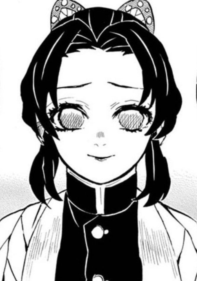 gojoism's tweet image. not to be crazy but shinobu smiles like this bc she feels bad for leaving everybody behind
