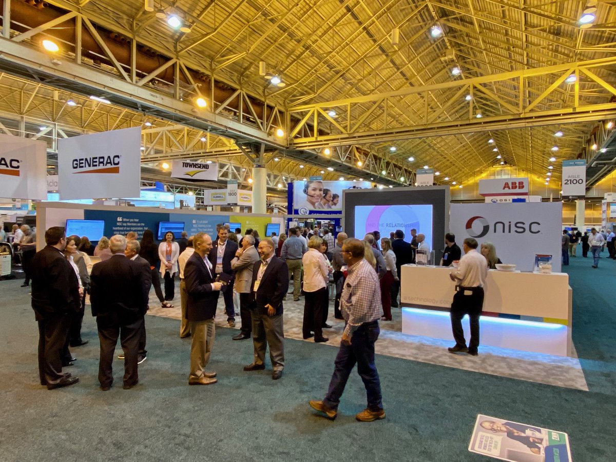 NISC_coop's tweet photo. The 2020 #TechAdvantage Expo is open! Come visit us today in booth 2001 to learn how NISC solutions can transform your organization and enter for a chance to win an iPad or a pair of AirPods! #NRECA20 #NISCPromise https://t.co/BEYgwQGJOy