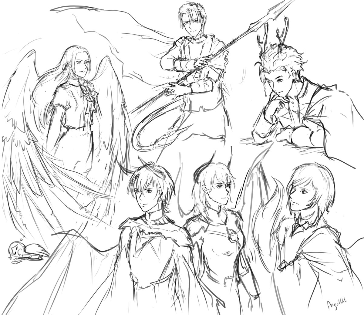 Three houses sketches 