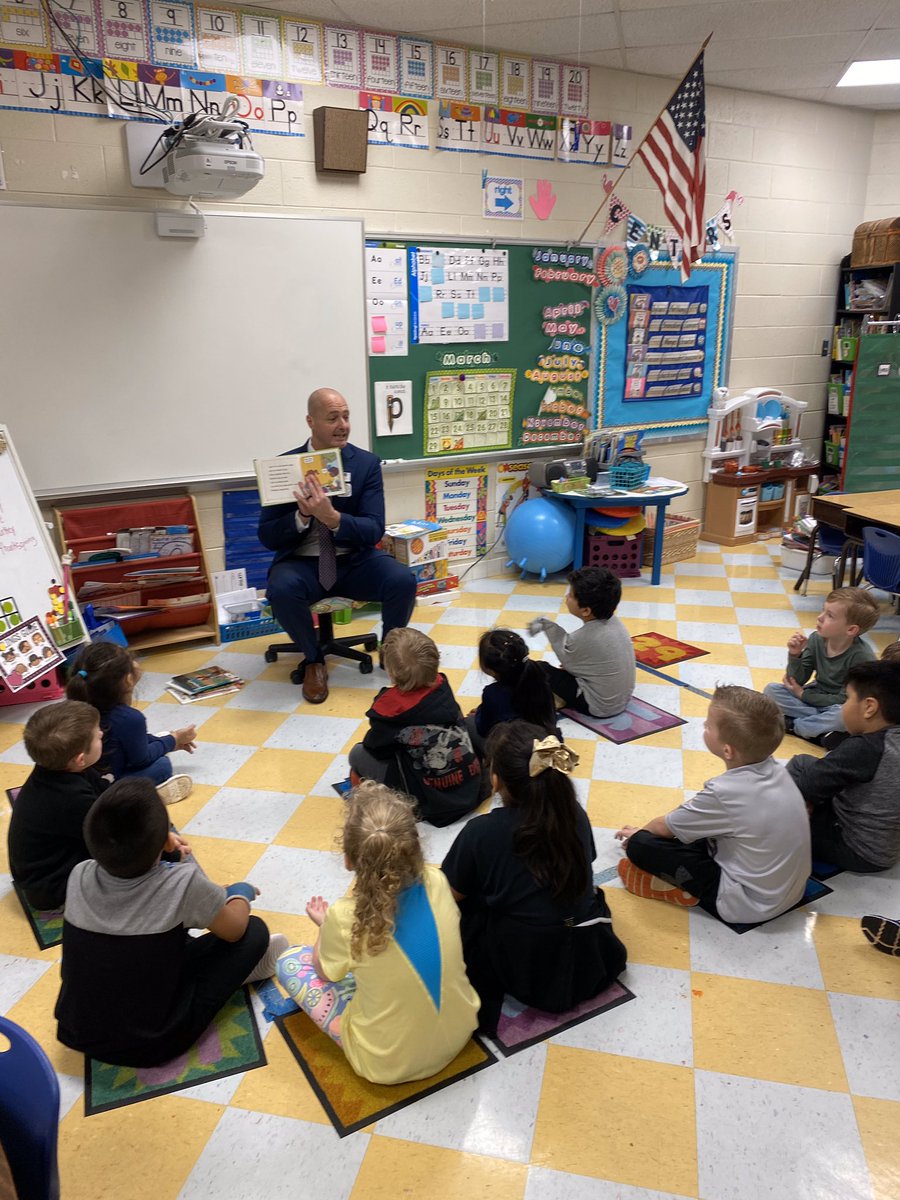 Grimes75's tweet photo. I enjoyed participating in “Read Across America” at West Elementary School this morning. I read about character &amp; honesty to Ms. Sykes and Mrs. Grimes classes. Reading and character education; love my job! https://t.co/imeJxdbgn2